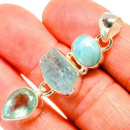 Aquamarine Pendants handcrafted by Ana Silver Co - PD33502
