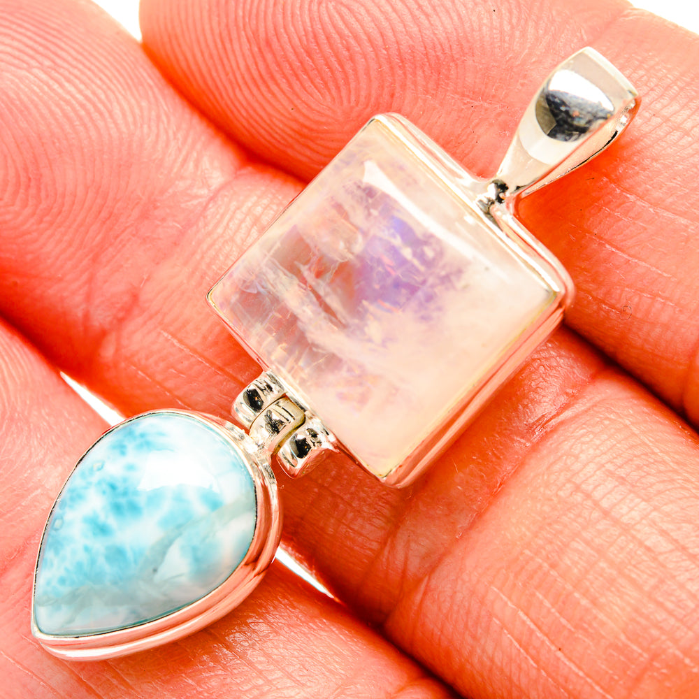 Rainbow Moonstone Pendants handcrafted by Ana Silver Co - PD33509