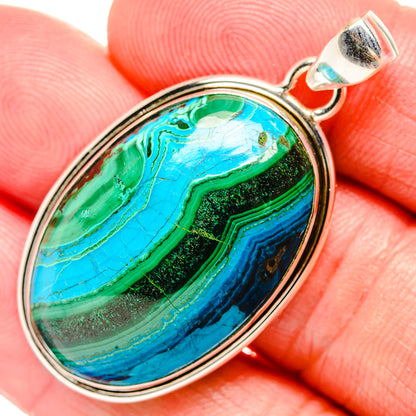 Malachite In Chrysocolla Pendants handcrafted by Ana Silver Co - PD33515