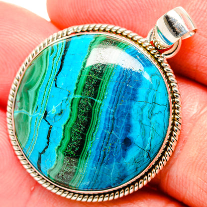 Malachite In Chrysocolla Pendants handcrafted by Ana Silver Co - PD33520