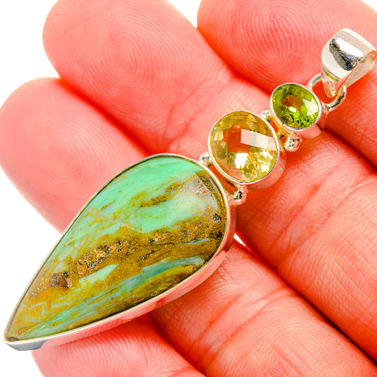 Peruvian Opal Pendants handcrafted by Ana Silver Co - PD33538