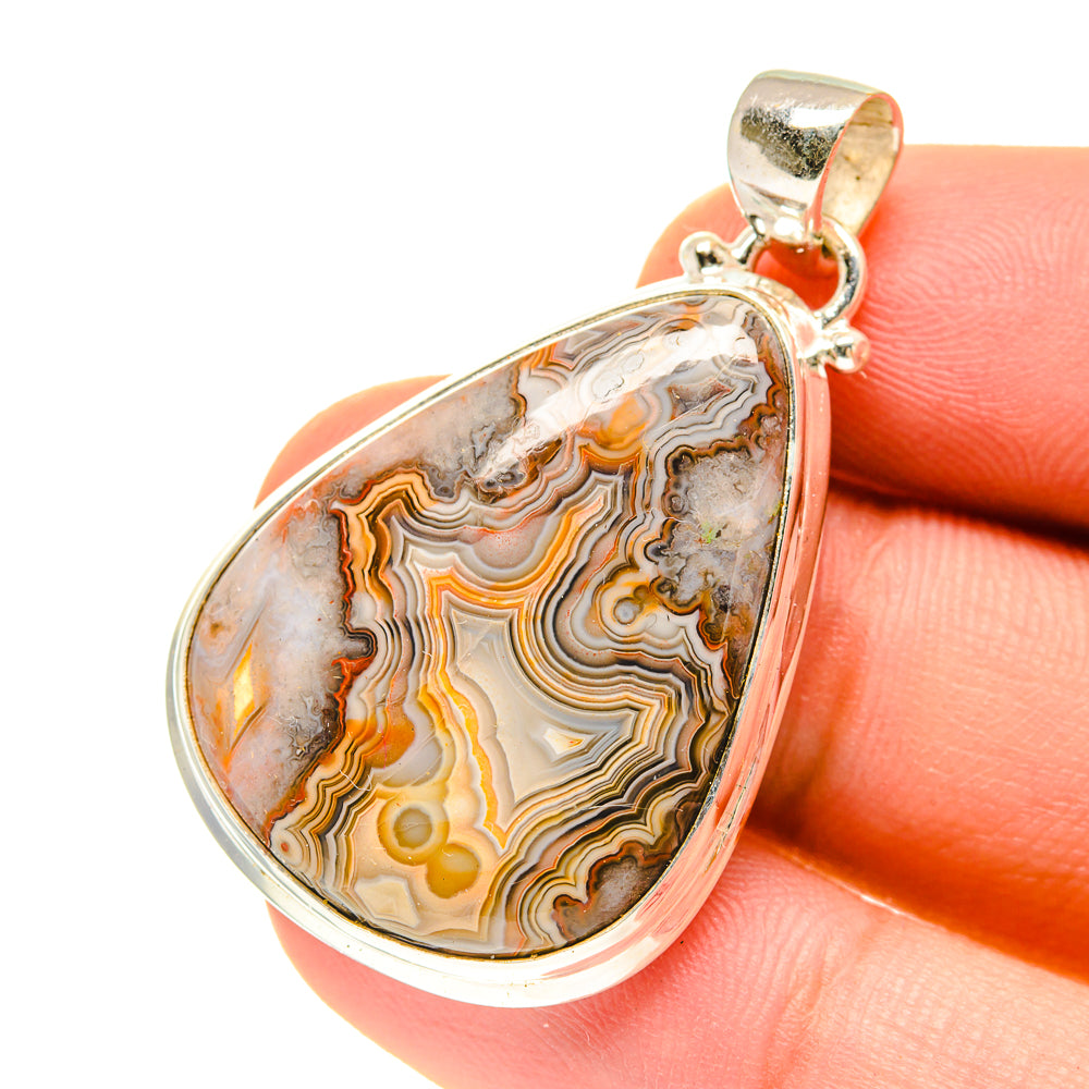 Crazy Lace Agate Pendants handcrafted by Ana Silver Co - PD3354