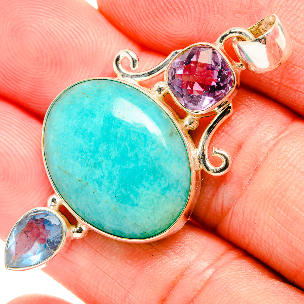 Amazonite Pendants handcrafted by Ana Silver Co - PD33543