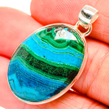 Malachite In Chrysocolla Pendants handcrafted by Ana Silver Co - PD33545