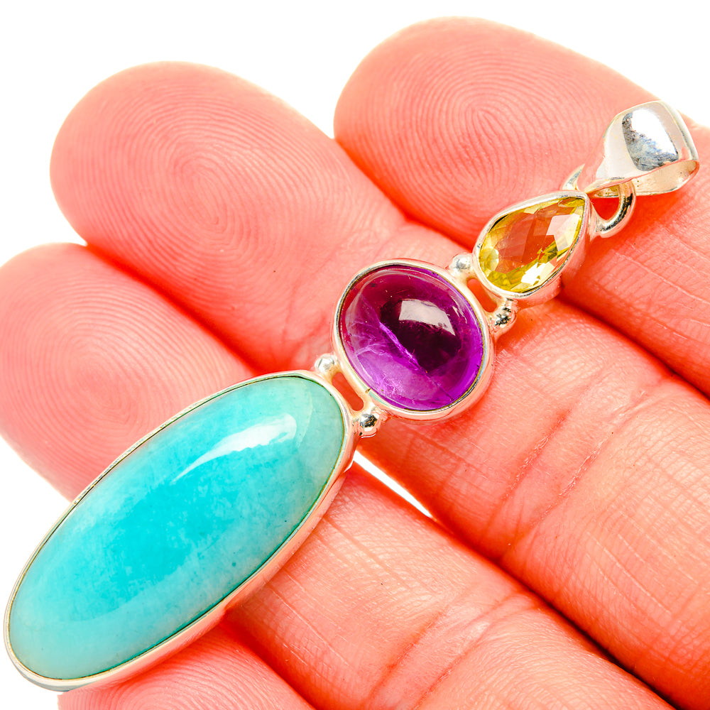 Amazonite Pendants handcrafted by Ana Silver Co - PD33557