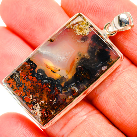 Indonesian Plume Agate Pendants handcrafted by Ana Silver Co - PD33567