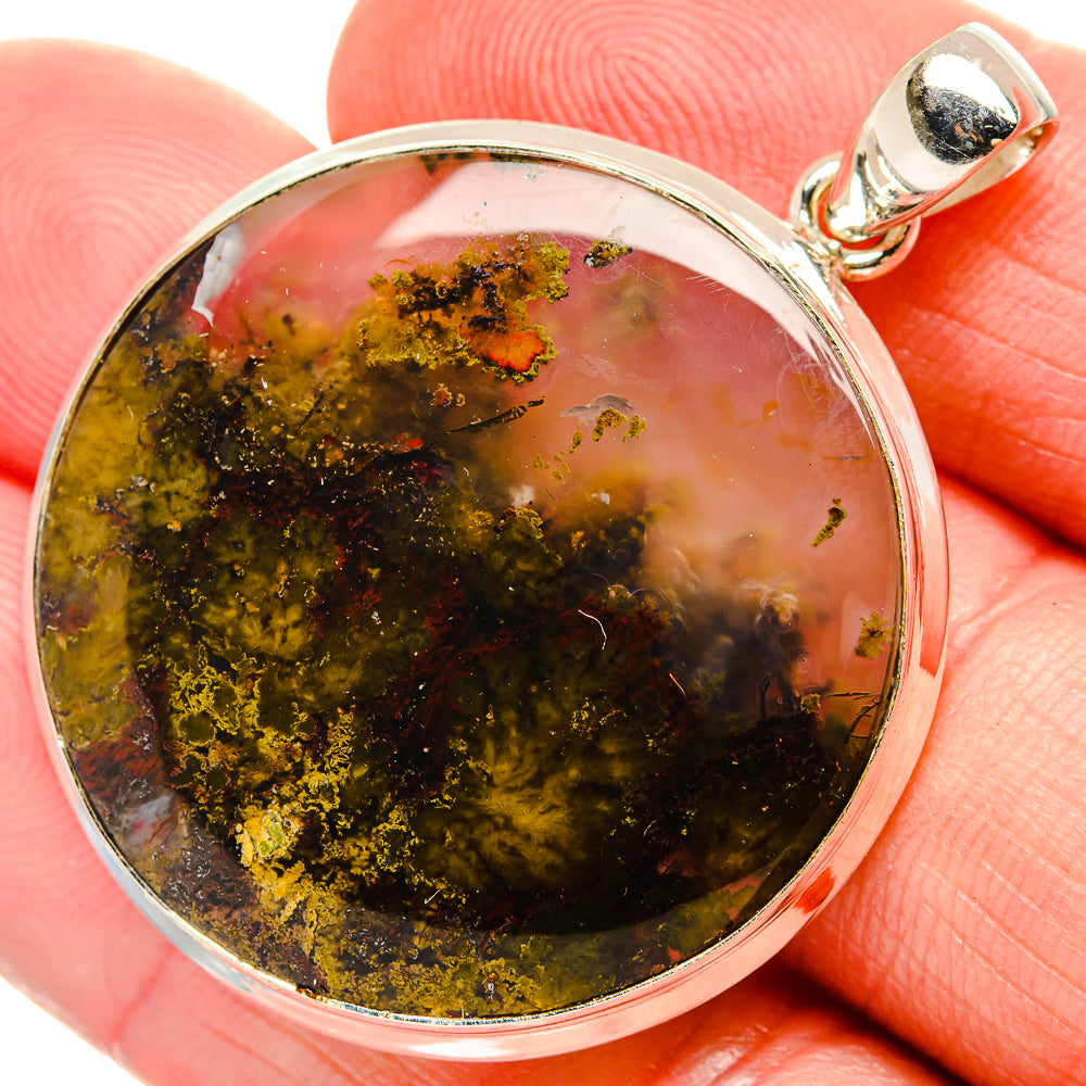 Green Moss Agate Pendants handcrafted by Ana Silver Co - PD33570