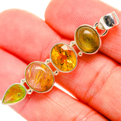 Rutilated Quartz Pendants handcrafted by Ana Silver Co - PD33575
