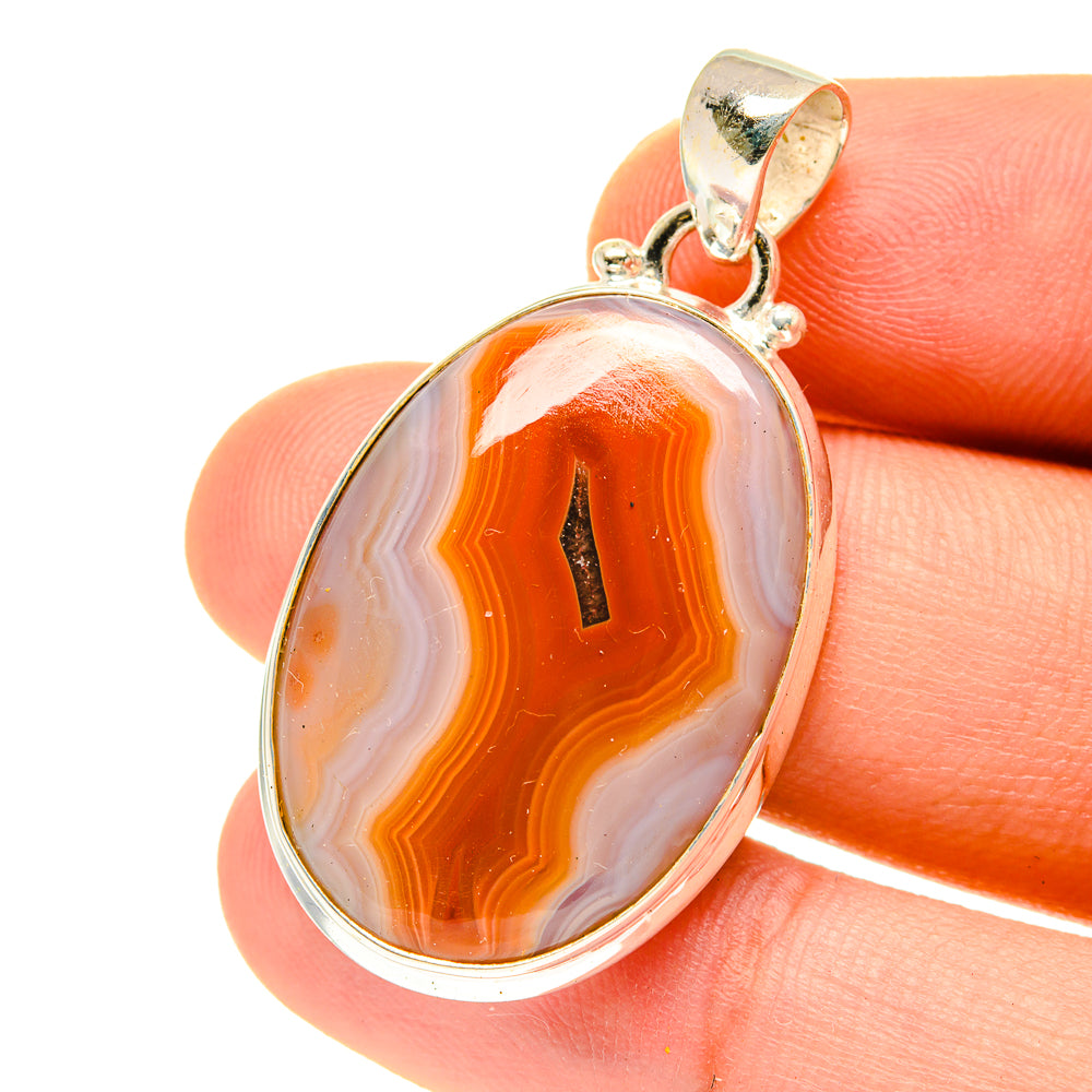 Red Botswana Agate Pendants handcrafted by Ana Silver Co - PD3358