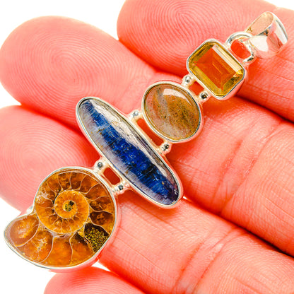 Ammonite Fossil Pendants handcrafted by Ana Silver Co - PD33583