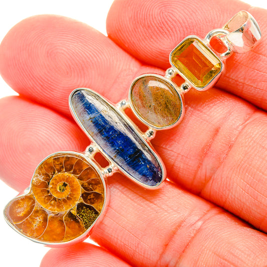 Ammonite Fossil Pendants handcrafted by Ana Silver Co - PD33583