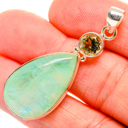 Green Moonstone Pendants handcrafted by Ana Silver Co - PD33595