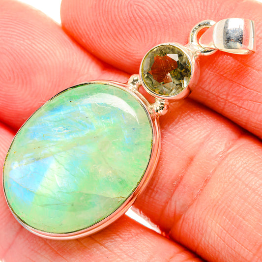 Green Moonstone Pendants handcrafted by Ana Silver Co - PD33610