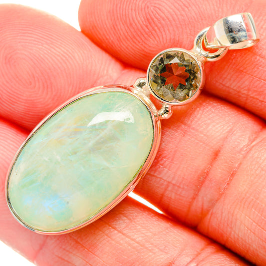 Green Moonstone Pendants handcrafted by Ana Silver Co - PD33611
