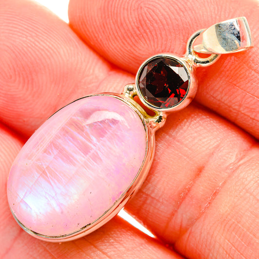 Pink Moonstone Pendants handcrafted by Ana Silver Co - PD33612
