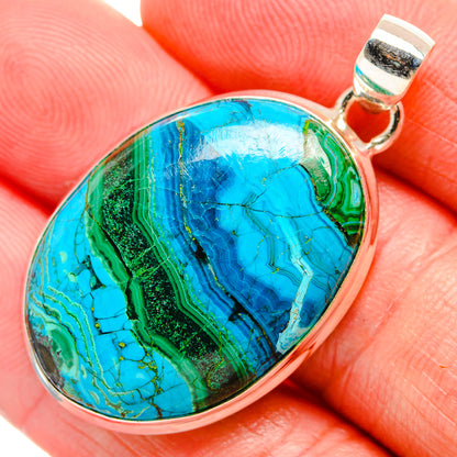 Malachite In Chrysocolla Pendants handcrafted by Ana Silver Co - PD33629