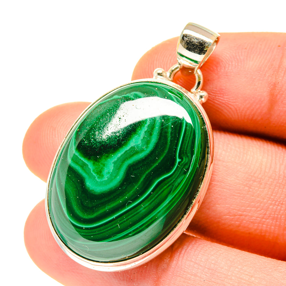 Malachite Pendants handcrafted by Ana Silver Co - PD3363