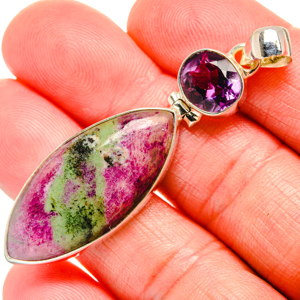 Ruby Zoisite Pendants handcrafted by Ana Silver Co - PD33632