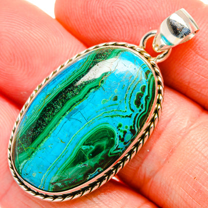 Malachite In Chrysocolla Pendants handcrafted by Ana Silver Co - PD33634