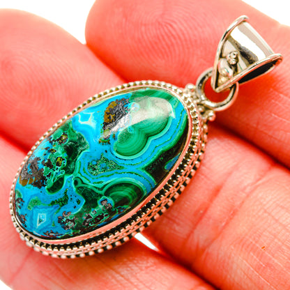 Malachite In Chrysocolla Pendants handcrafted by Ana Silver Co - PD33640