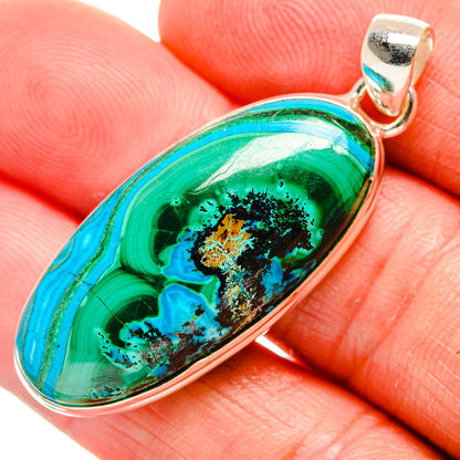 Malachite In Chrysocolla Pendants handcrafted by Ana Silver Co - PD33647