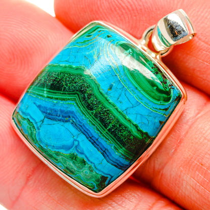 Malachite In Chrysocolla Pendants handcrafted by Ana Silver Co - PD33648