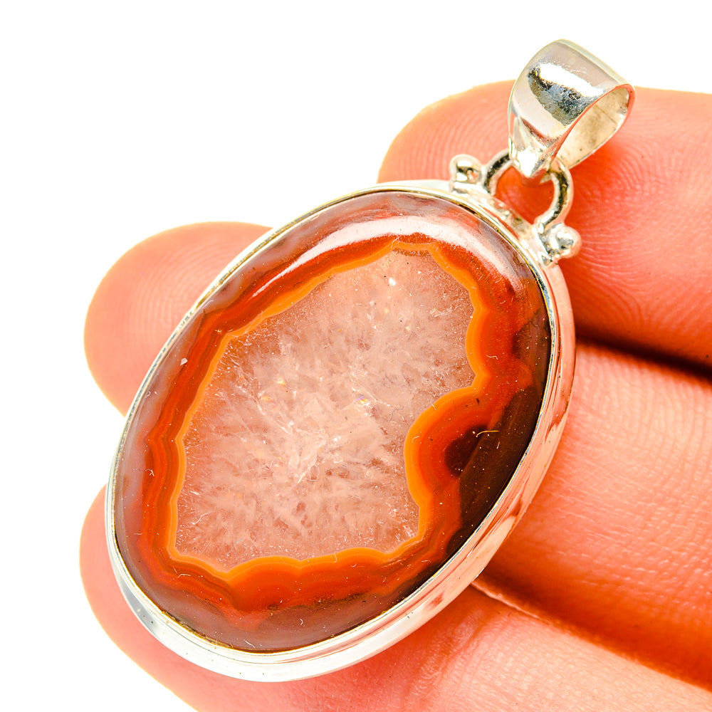 Red Geode Slice Pendants handcrafted by Ana Silver Co - PD3365