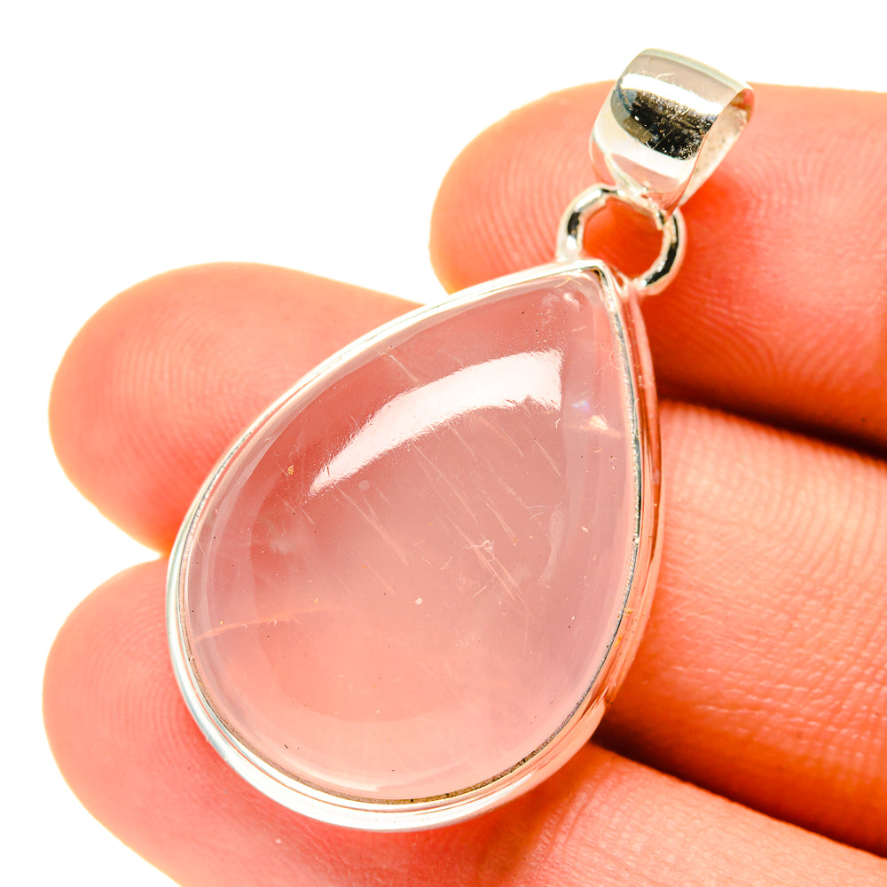 Rose Quartz Pendants handcrafted by Ana Silver Co - PD3366