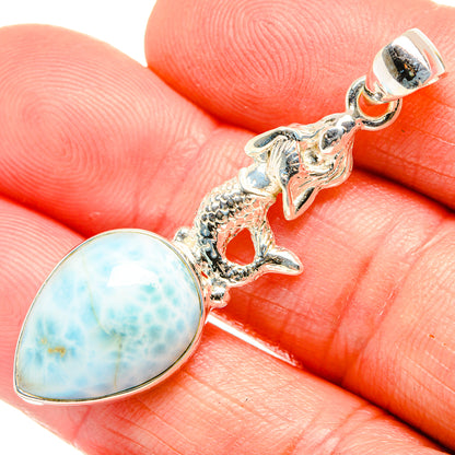 Larimar Mermaid Pendants handcrafted by Ana Silver Co - PD33678