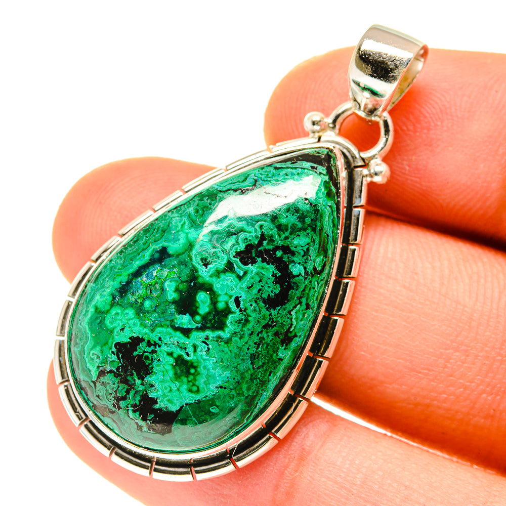 Malachite In Chrysocolla Pendants handcrafted by Ana Silver Co - PD3369