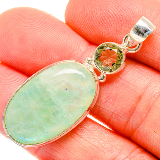 Green Moonstone Pendants handcrafted by Ana Silver Co - PD33704