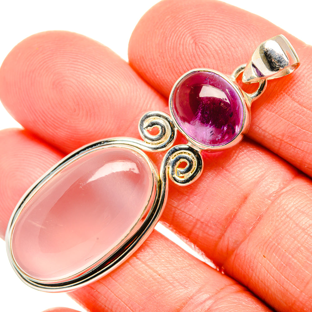 Rose Quartz Pendants handcrafted by Ana Silver Co - PD33707