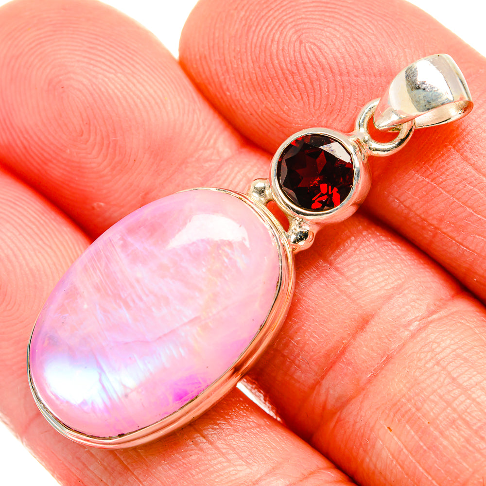 Pink Moonstone Pendants handcrafted by Ana Silver Co - PD33708