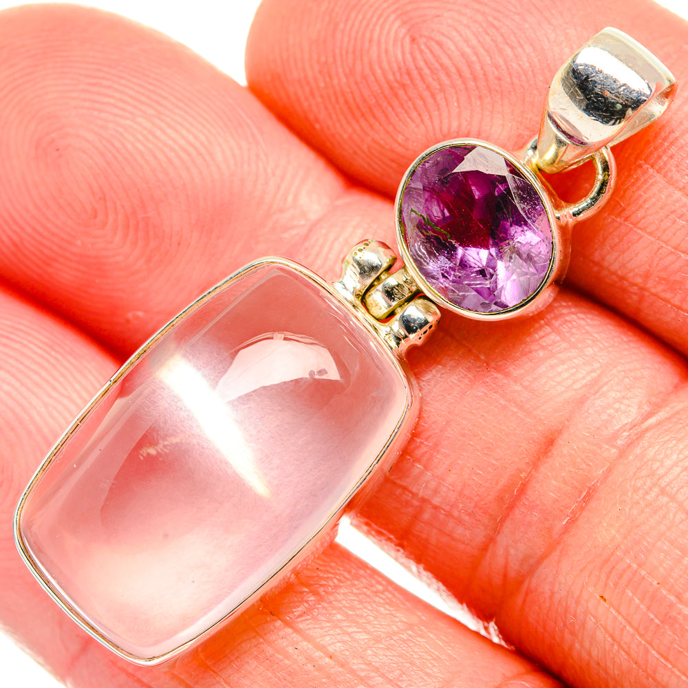 Rose Quartz Pendants handcrafted by Ana Silver Co - PD33710