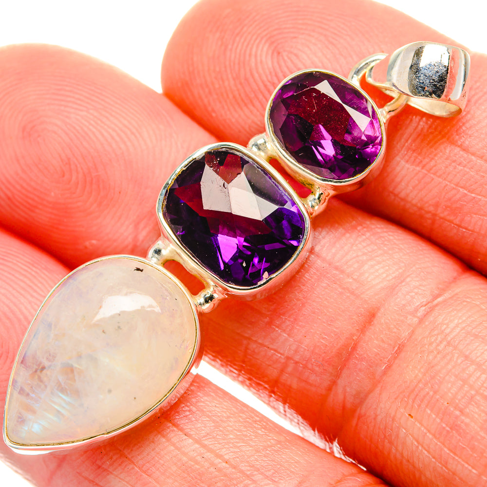 Rainbow Moonstone Pendants handcrafted by Ana Silver Co - PD33711