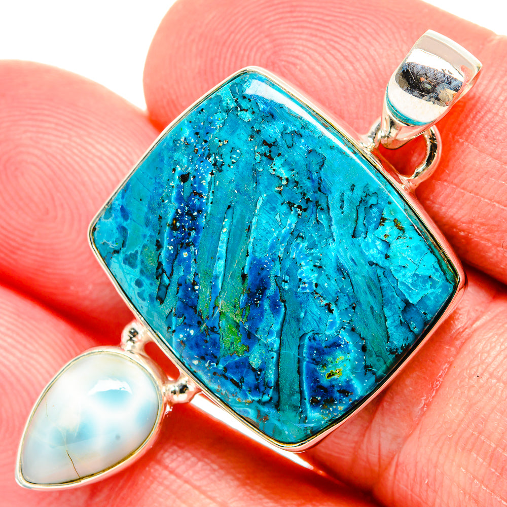 Chrysocolla Pendants handcrafted by Ana Silver Co - PD33725