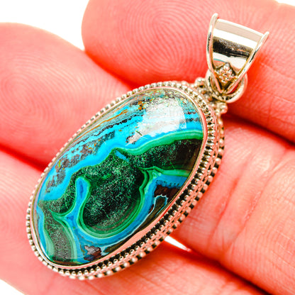 Malachite In Chrysocolla Pendants handcrafted by Ana Silver Co - PD33727