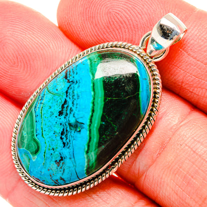 Malachite In Chrysocolla Pendants handcrafted by Ana Silver Co - PD33728