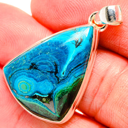 Malachite In Chrysocolla Pendants handcrafted by Ana Silver Co - PD33729