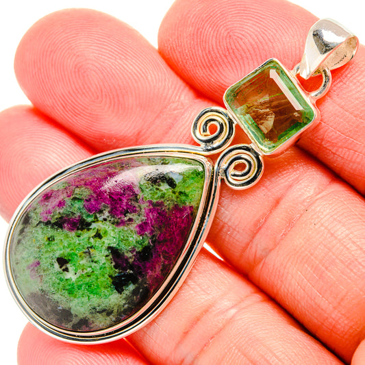 Ruby Zoisite Pendants handcrafted by Ana Silver Co - PD33734