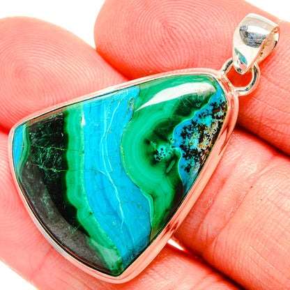 Malachite In Chrysocolla Pendants handcrafted by Ana Silver Co - PD33741