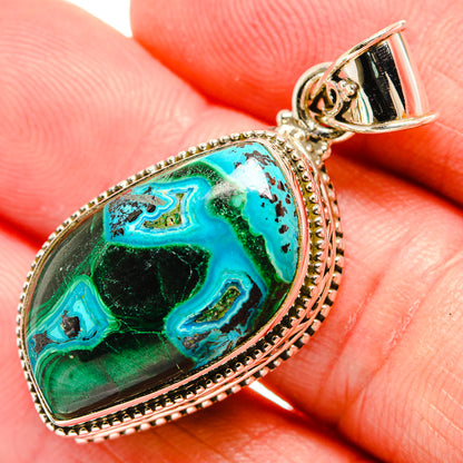 Malachite In Chrysocolla Pendants handcrafted by Ana Silver Co - PD33766