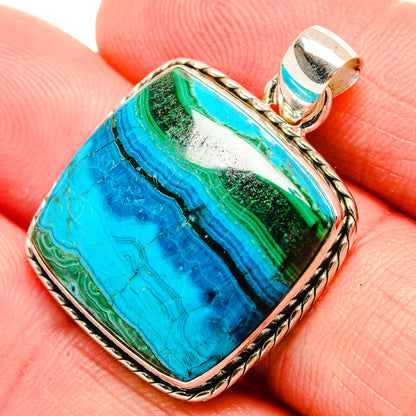 Malachite In Chrysocolla Pendants handcrafted by Ana Silver Co - PD33770