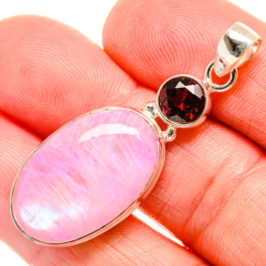 Pink Moonstone Pendants handcrafted by Ana Silver Co - PD33793