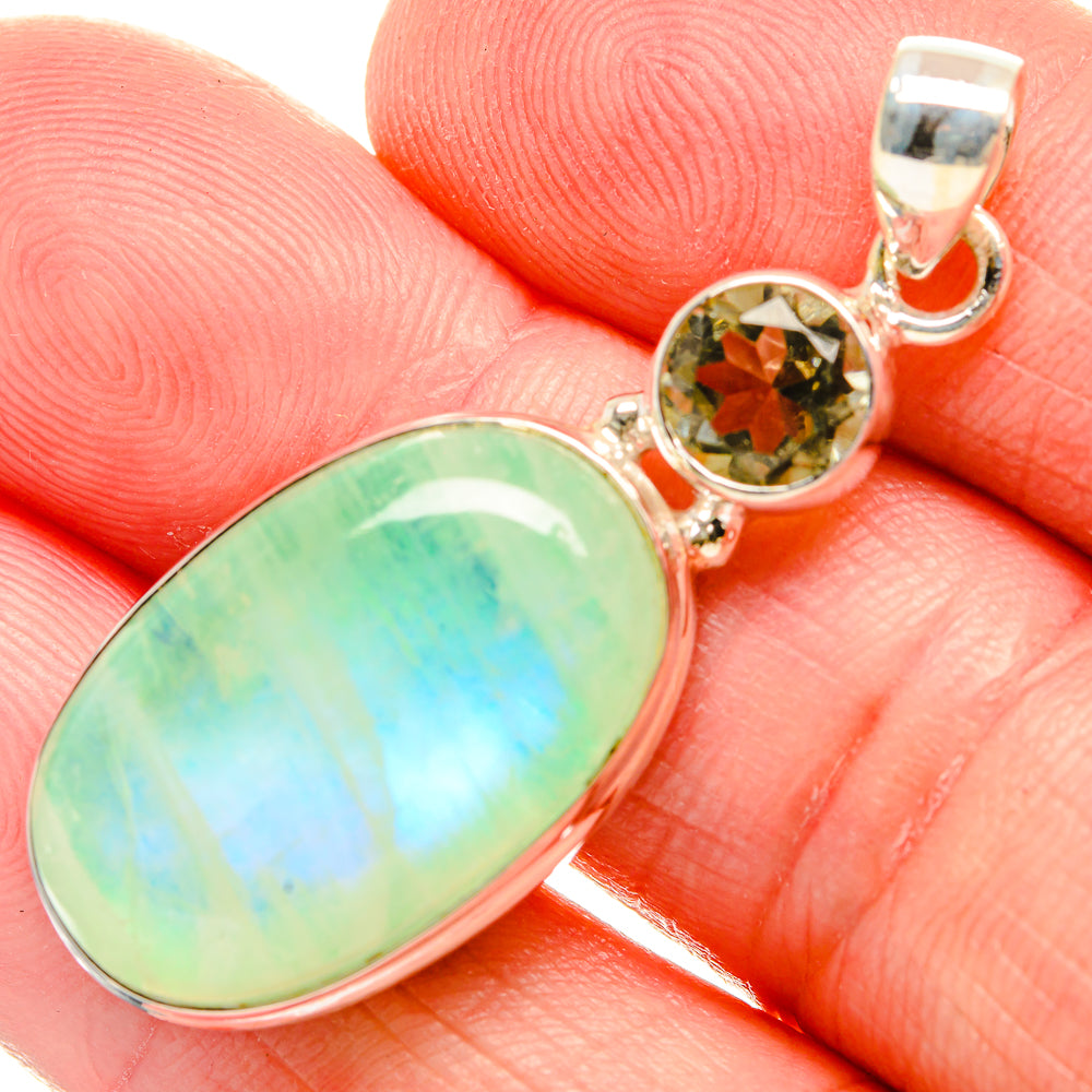 Green Moonstone Pendants handcrafted by Ana Silver Co - PD33794