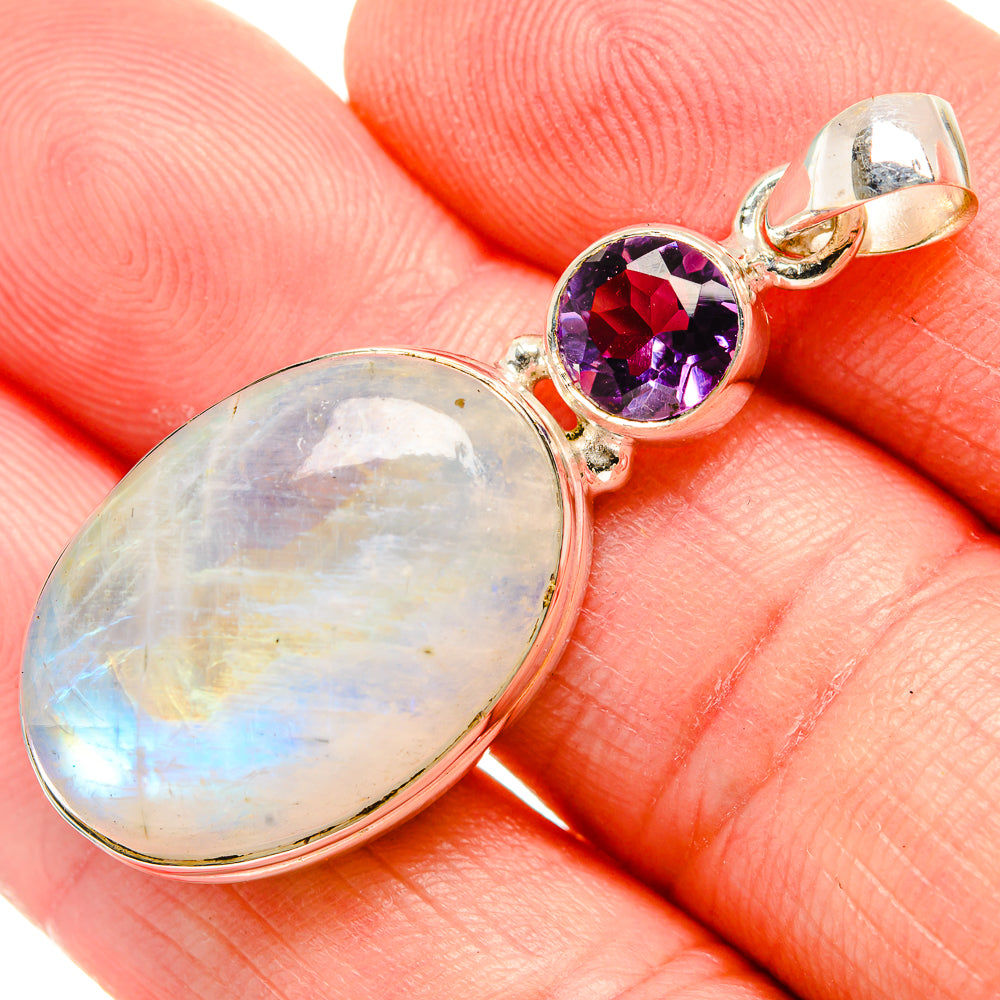 Rainbow Moonstone Pendants handcrafted by Ana Silver Co - PD33799