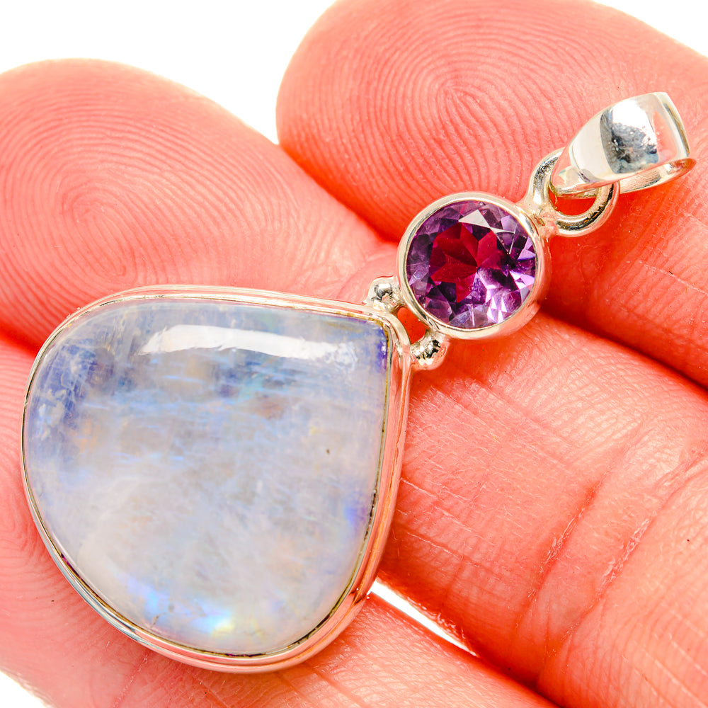 Rainbow Moonstone Pendants handcrafted by Ana Silver Co - PD33801