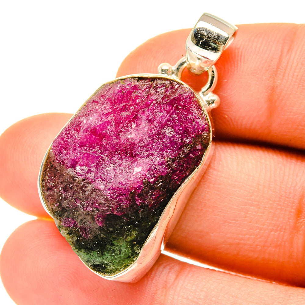 Ruby Zoisite Pendants handcrafted by Ana Silver Co - PD3381