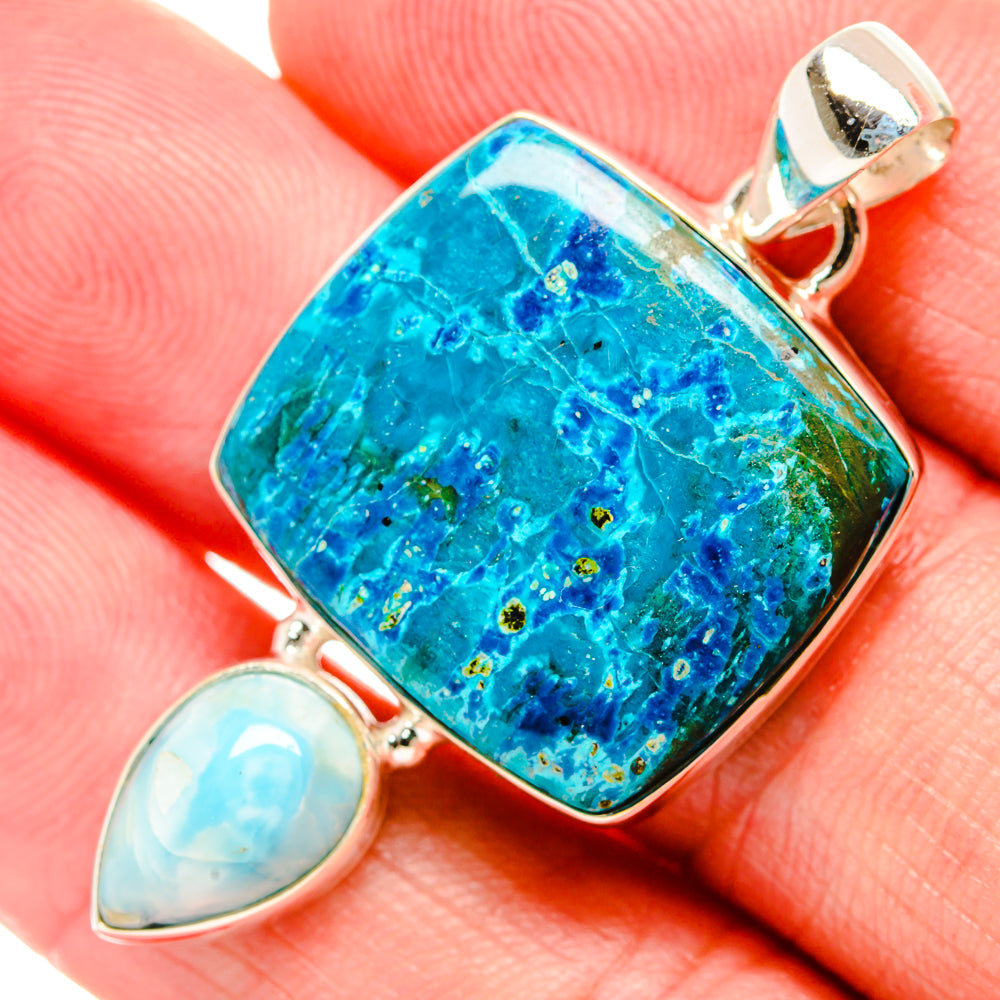 Chrysocolla Pendants handcrafted by Ana Silver Co - PD33815