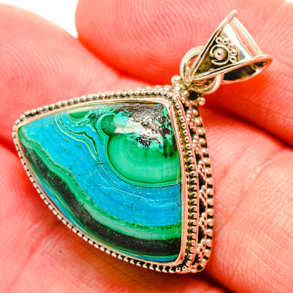 Malachite In Chrysocolla Pendants handcrafted by Ana Silver Co - PD33823